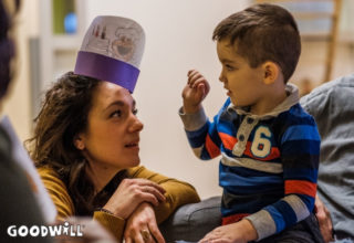 Hanneke en een kindje van het OPD van Unik