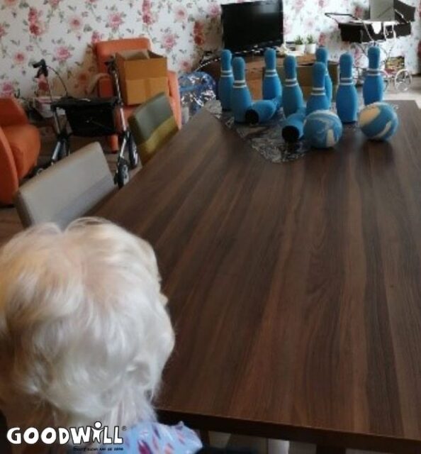 Kegelspel voor op tafel, handig voor in een dementie zorgcentrum_Goodwill.nl