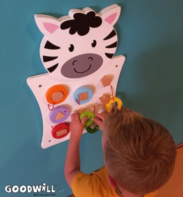 Sensorisch wandpaneel in de vorm van een zebra_Goodwill.nl